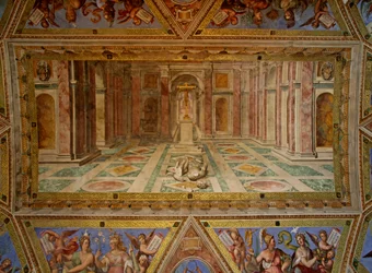 Le plafond de la Salle de Constantin : la Chute des idoles et le triomphe du Christianisme, 1582